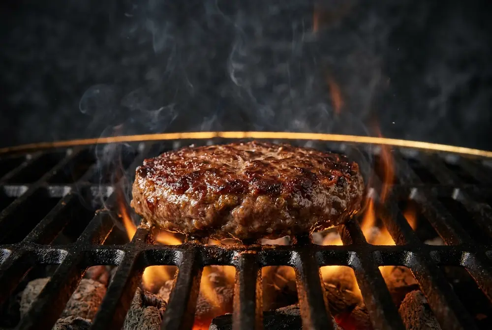 Steak de bœuf breton saisi à la braise sur la grille