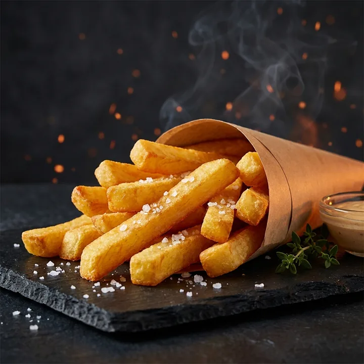 Frites fraîches, sel de Guérande